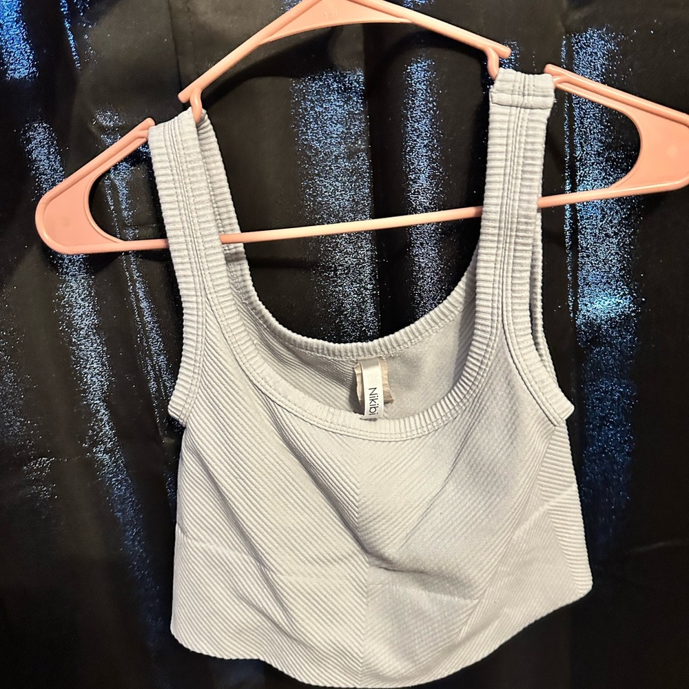 White Niki biki Ribbed Crop Top